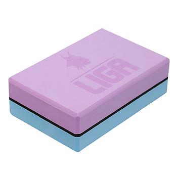 Τουβλάκι Yoga δίχρωμο (Two-color Yoga block) (γαλάζιο/μωβ) LIGASPORT*