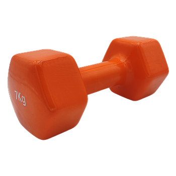 VINYL DUMBBELL ΑΛΤΗΡΑΣ ΒΙΝΥΛΙΟΥ 7kg (χρώμα πορτοκαλί) LIGASPORT